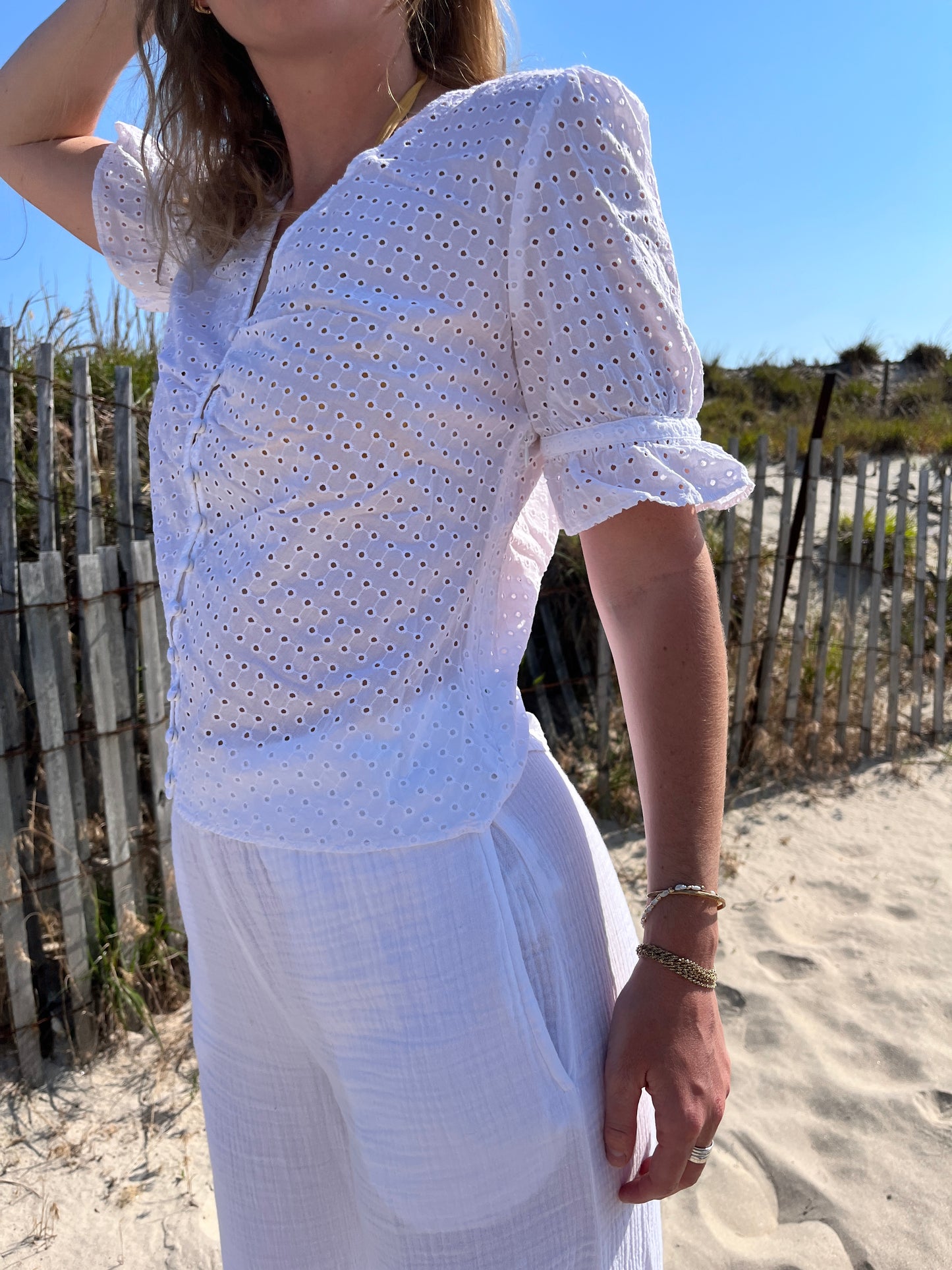 LACEY front button top